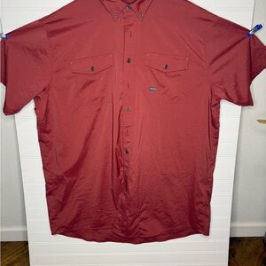 Ariat Men's Deep Red Casual Button Down Shirt